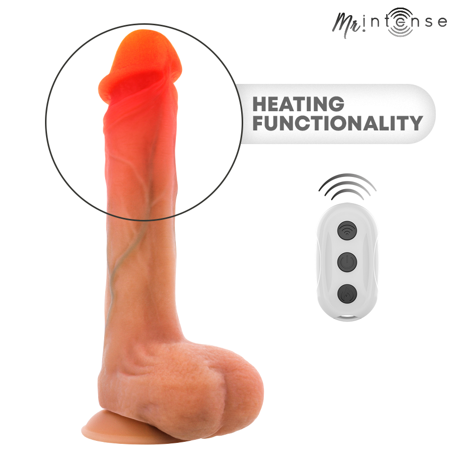 MR INTENSE - BRADLEY VIBRATOR-DILDO MIT WÄRMEEFFEKT UND FERNBEDIENUNG 21 CM -Ø- 4,2 CM