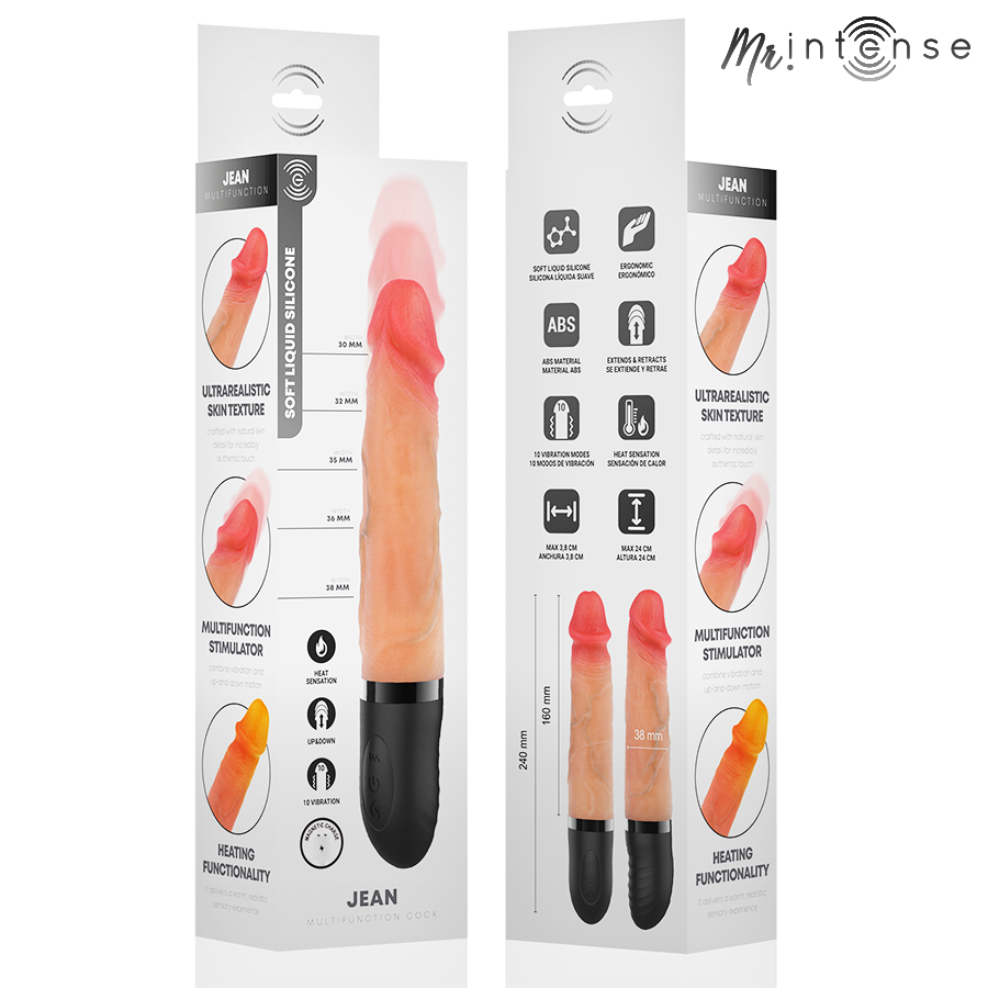 MR INTENSE - JEAN UP&DOWN VIBRATOR MIT WÄRMEEFFEKT 24 CM -Ø- 3,8 CM