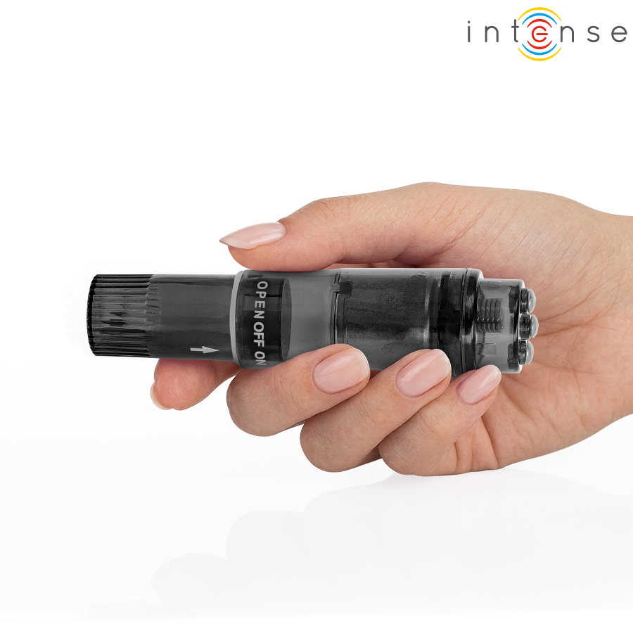 INTENSE - KURT MINI-MASSAGEGERÄT MIT 4 AUSTAUSCHBAREN AUFSÄTZEN SCHWARZ