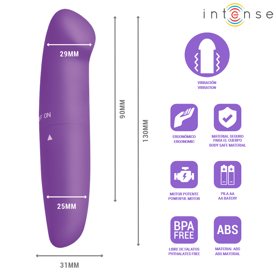 INTENSE - PHIL G-PUNKT-VIBRATOR, LILA, 13 CM