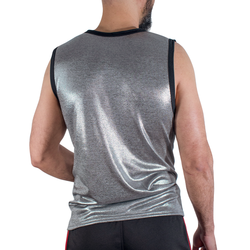 MACHO - T-SHIRT MIT FEINEM GLITZER, GRÖSSE S/M