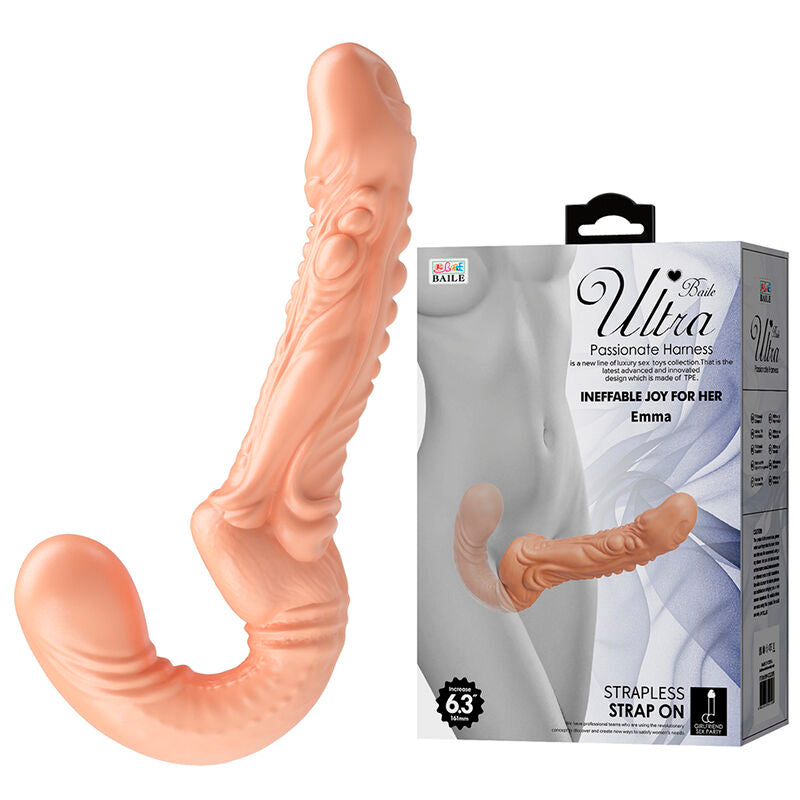 BAILE - EMMA TEXTURED DOUBLE PENETRATION STRAP-ON FLESH