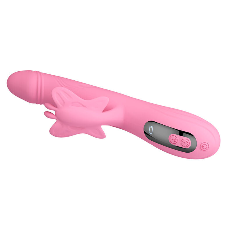 PRETTY LOVE - BELLA RABBIT VIBRATOR MIT SCHMETTERLINGS-STIMULATION UND LED PINK