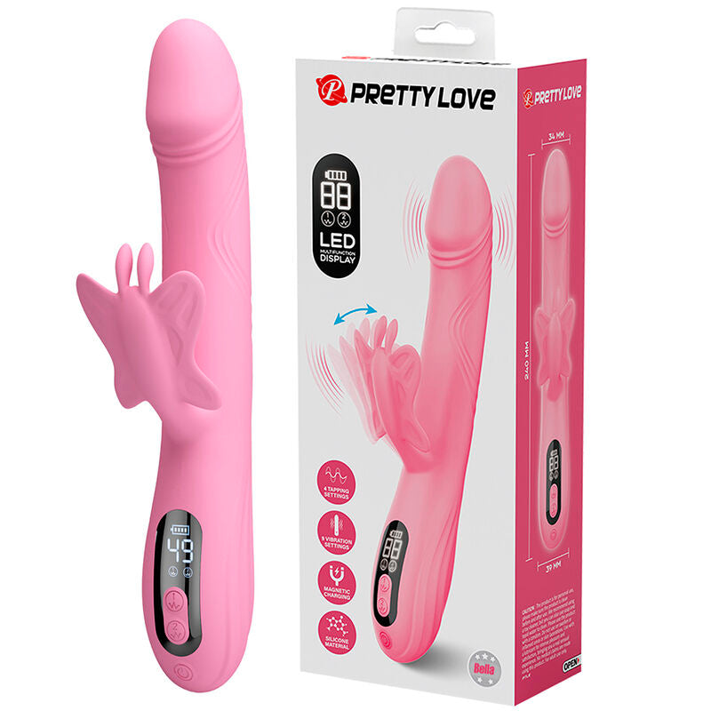 PRETTY LOVE - BELLA RABBIT VIBRATOR MIT SCHMETTERLINGS-STIMULATION UND LED PINK