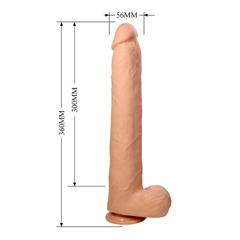 PRETTY LOVE - DANY FLEXIBLER REALISTISCHER DILDO MIT SAUGNAPF 36 CM -Ø- 5,6 CM