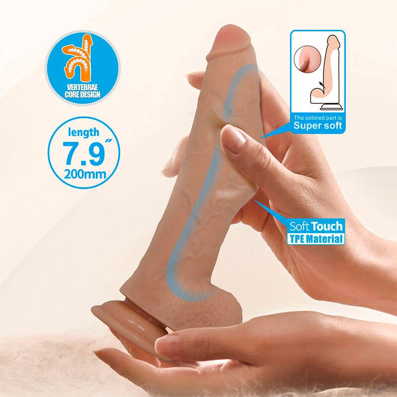 PRETTY LOVE - FABIAN FLEXIBLER DILDO MIT SAUGKAPSEL FLEISCH