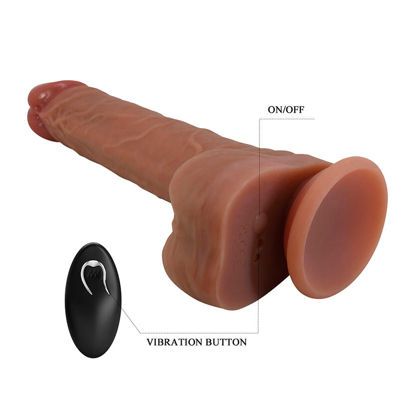 PRETTY LOVE - JONATHAN REALISTISCHER STOSSVIBRATOR MIT FERNBEDIENUNG, BRAUN