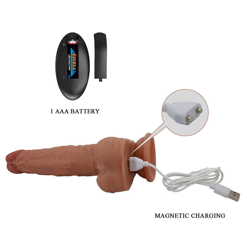 PRETTY LOVE - JONATHAN REALISTISCHER STOSSVIBRATOR MIT FERNBEDIENUNG, BRAUN