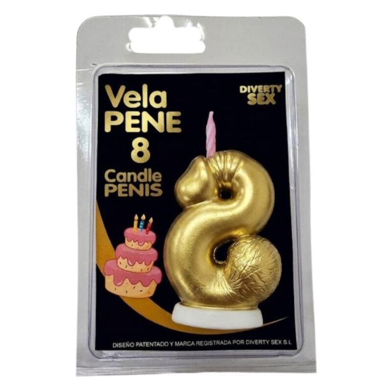 DIABLO PICANTE – PENISKERZE IN FORM DER ZAHL 8, GOLDFARBE