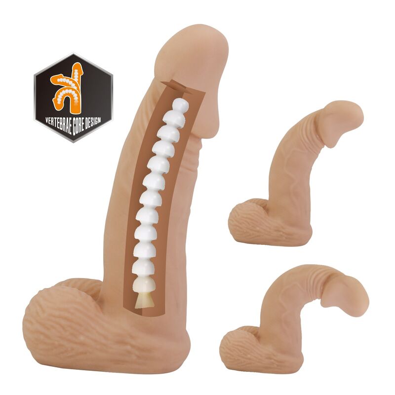 PRETTY LOVE - ZANE HARNESS MIT FLEXIBLES DILDO 17 CM Ø 4,3 CM NATÜRLICH