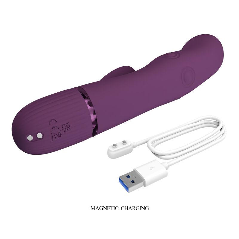 PRETTY LOVE - ZACH WIEDERAUFLADBARER HASE-VIBRATOR MIT STOSSFUNKTIONEN UND 5+5 FUNKTIONEN