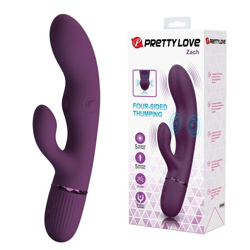 PRETTY LOVE - ZACH WIEDERAUFLADBARER HASE-VIBRATOR MIT STOSSFUNKTIONEN UND 5+5 FUNKTIONEN