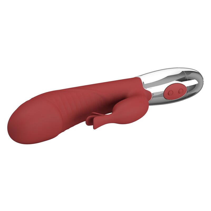 PRETTY LOVE – ROSENHOLZ-HASE-VIBRATOR MIT 30 FUNKTIONEN, USB-AUFLADBAR, ROT