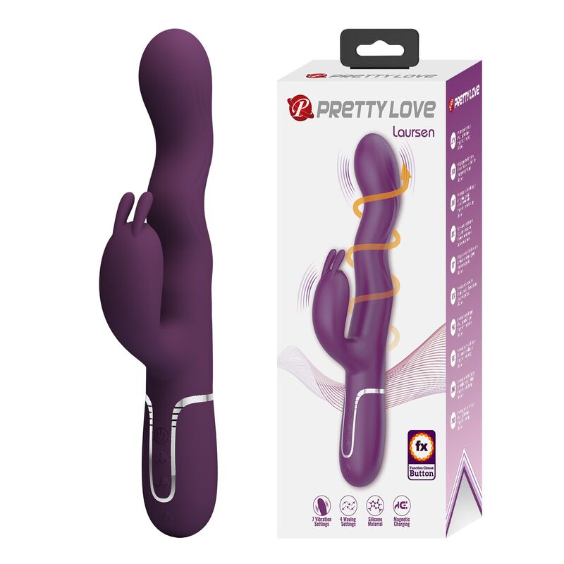PRETTY LOVE - LOURSEN HASE-VIBRATOR MIT STOSSBEWEGUNG UND 7 VIBRATIONEN, USB-AUFLADBAR, LILA