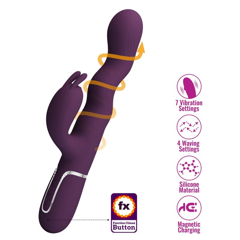 PRETTY LOVE - LOURSEN HASE-VIBRATOR MIT STOSSBEWEGUNG UND 7 VIBRATIONEN, USB-AUFLADBAR, LILA