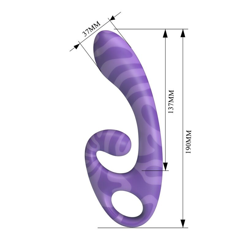PRETTY LOVE - SUMMER DOPPEL-VIBRATOR MIT GRIFF 19 CM Ø 3,5 CM LILA