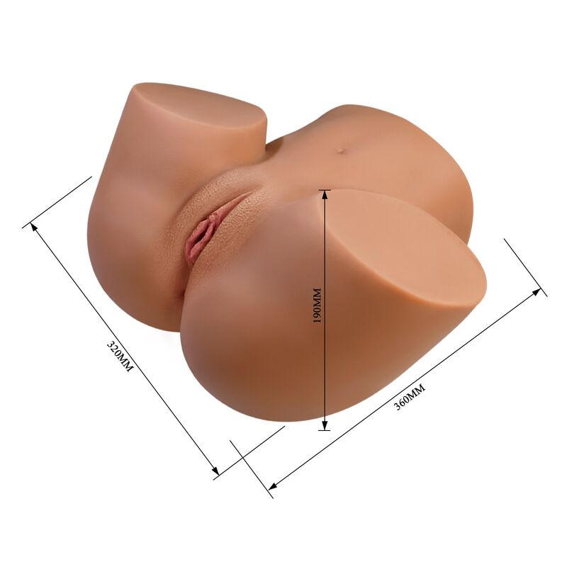 CRAZY BULL - REALISTISCHER WEIBLICHER TORSO-MASTURBATOR MIT DOPPELEINTRITT, VIBRATIONS- UND SAUGFUNKTION, NATURFARBE