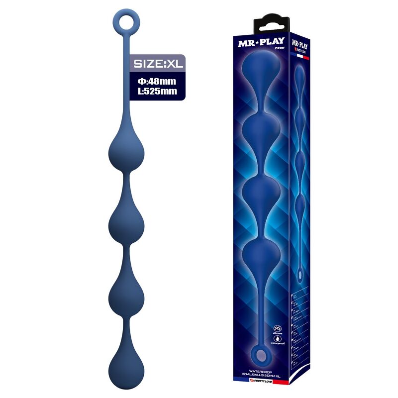 MR PLAY – BLAUE SILIKON-ANALPOLSTER, GRÖSSE XL, 52,5 CM