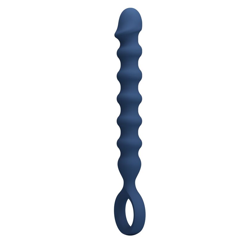 MR PLAY – BLAUE SILIKON-ANALPERLEN &AMP; ANALPLUG – Ø – 3,4 CM – 28,5 CM