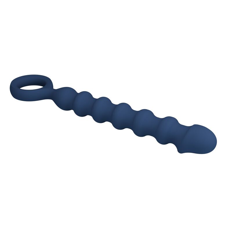 MR PLAY – BLAUE SILIKON-ANALPERLEN &AMP; ANALPLUG – Ø – 3,4 CM – 28,5 CM