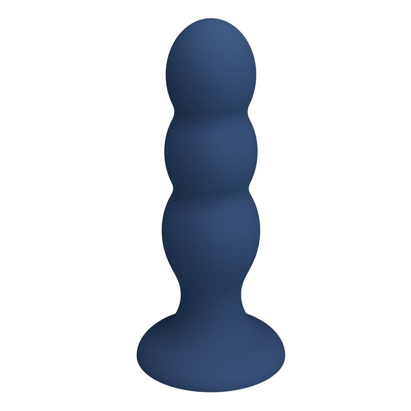 MR PLAY - ANALPLUG MIT METALLKUGELN UND SAUGNAPF, BLAU