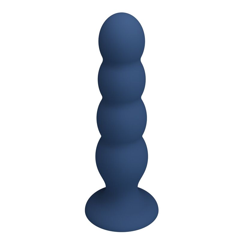 MR PLAY - ANALPLUG MIT 4 METALLKUGELN UND SAUGNAPF, BLAU