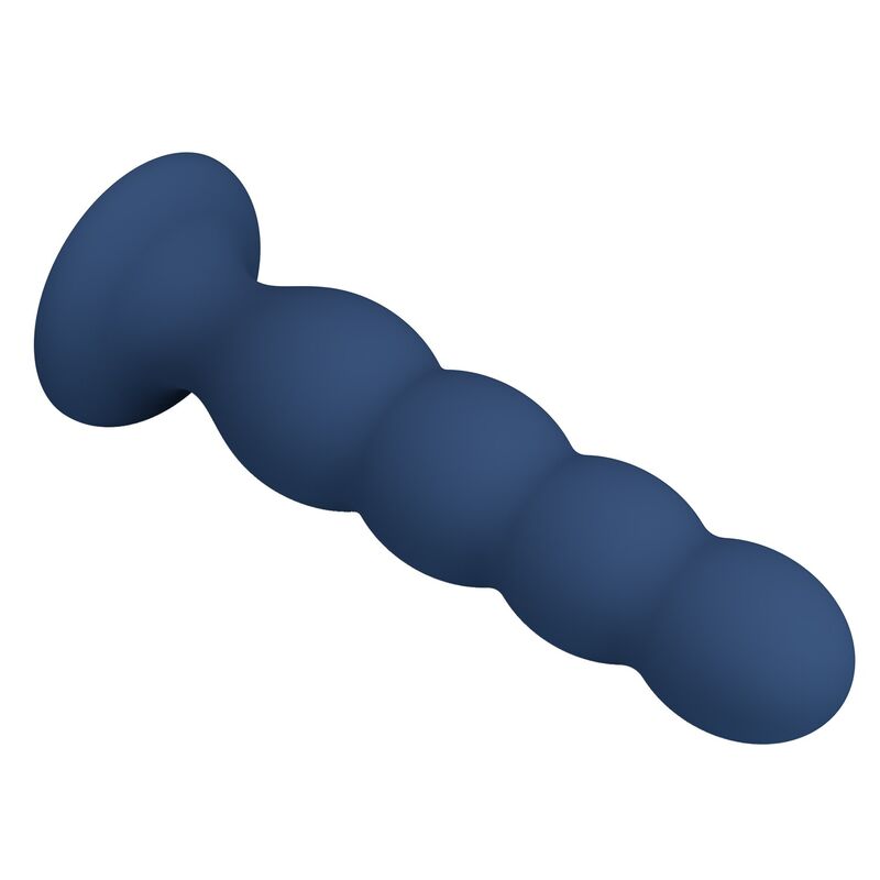 MR PLAY - ANALPLUG MIT 4 METALLKUGELN UND SAUGNAPF, BLAU