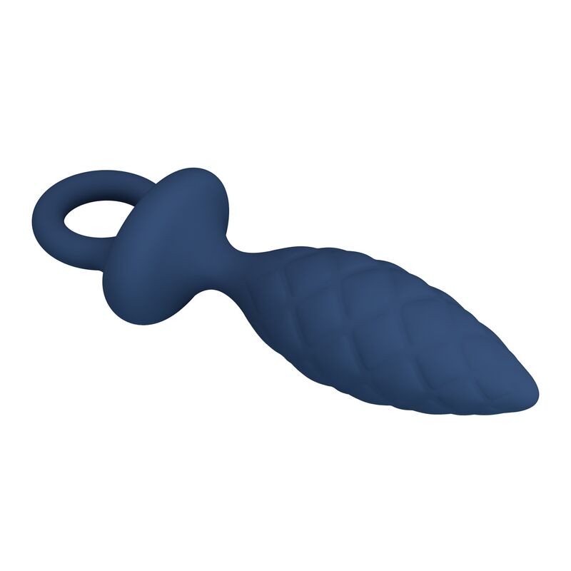MR PLAY - STRUKTURIERTER ANALPLUG MIT RING BLAU M