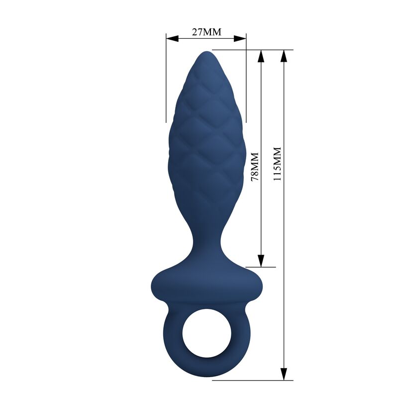 MR PLAY - STRUKTURIERTER ANALPLUG MIT RING BLAU S