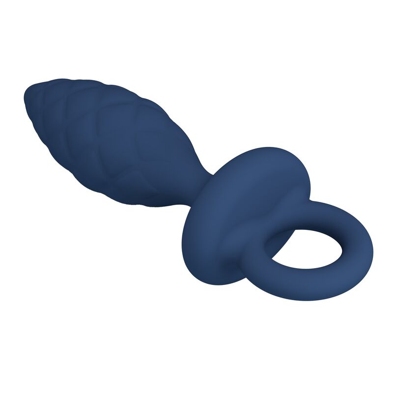 MR PLAY - STRUKTURIERTER ANALPLUG MIT RING BLAU S