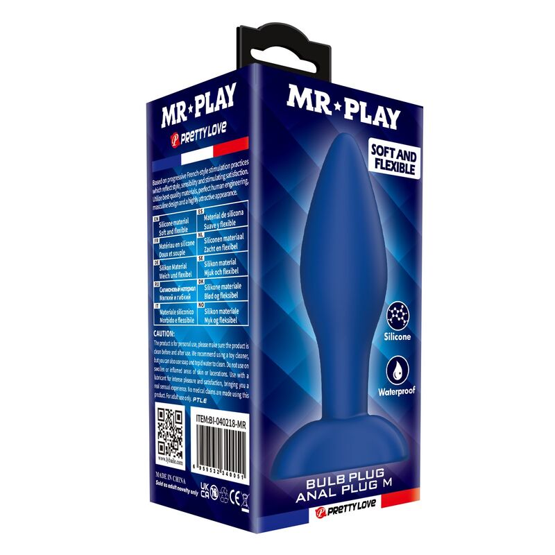 MR PLAY - KONISCHER SILIKON-ANALPLUG, BLAU, GRÖSSE M