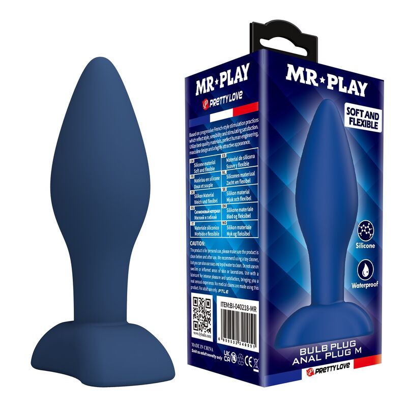 MR PLAY - KONISCHER SILIKON-ANALPLUG, BLAU, GRÖSSE M