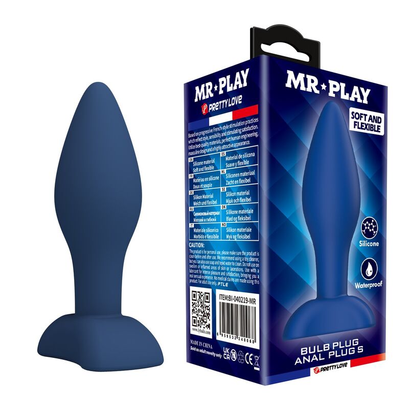 MR PLAY - KONISCHER SILIKON-ANALPLUG, BLAU, GRÖSSE S