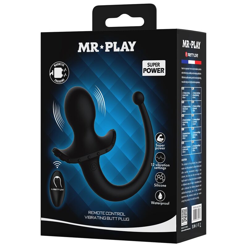 MR PLAY – KABELLOSER ANAL- UND PERINEUM-VIBRATOR MIT FERNBEDIENUNG, SCHWARZ