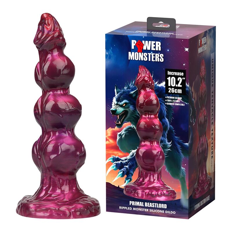 POWER MONSTERS - PRIMAL BEASTLORD PINK TRANSLUCENT FANTASY SILIKONDILDO 26 CM Ø 5 CM
