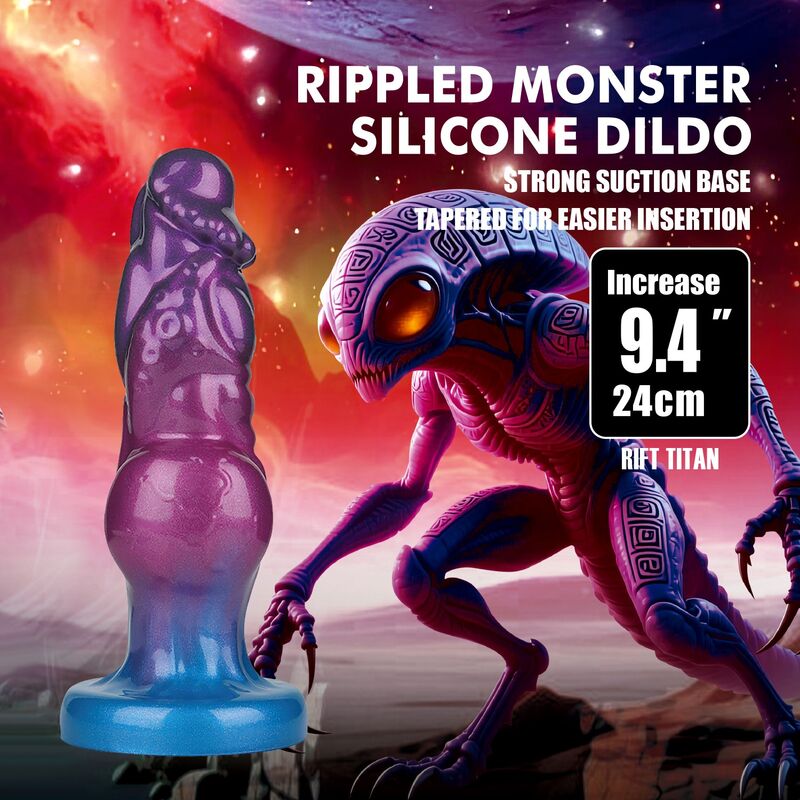 POWER MONSTERS - RIFT TITAN ZWEIFARBIGER AUFBLASBARER FANTASIE-SILIKONDILDO 24 CM Ø 5 CM
