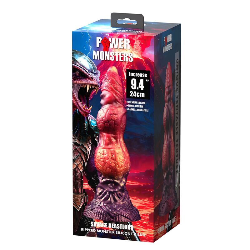 POWER MONSTERS – SAVAGE BEASTLORD DREIFARBIGER FANTASY-SILIKONDILDO 24 CM Ø 5 CM
