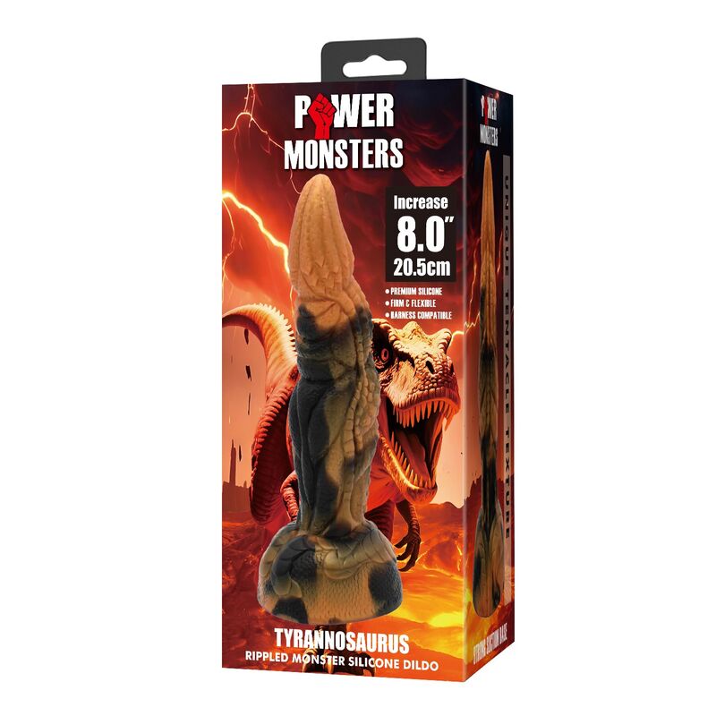 POWER MONSTERS - TYRANNOSAURUS BICOLOR FANTASY SILIKONDILDO 20,5 CM Ø 5 CM