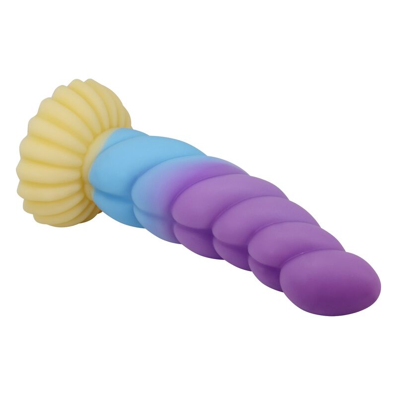 POWER MONSTERS - EINHORN DREIFARBIGER FANTASIE-SILIKONDILDO 22 CM Ø 5 CM