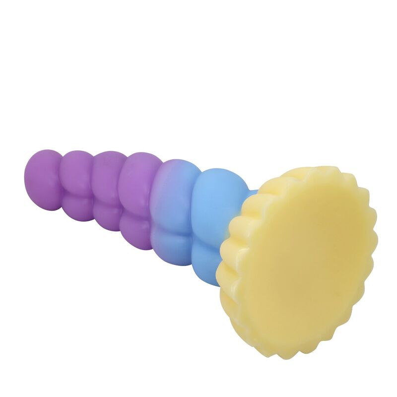 POWER MONSTERS - EINHORN DREIFARBIGER FANTASIE-SILIKONDILDO 22 CM Ø 5 CM