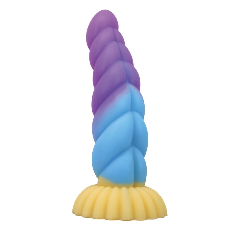 POWER MONSTERS - EINHORN DREIFARBIGER FANTASIE-SILIKONDILDO 22 CM Ø 5 CM