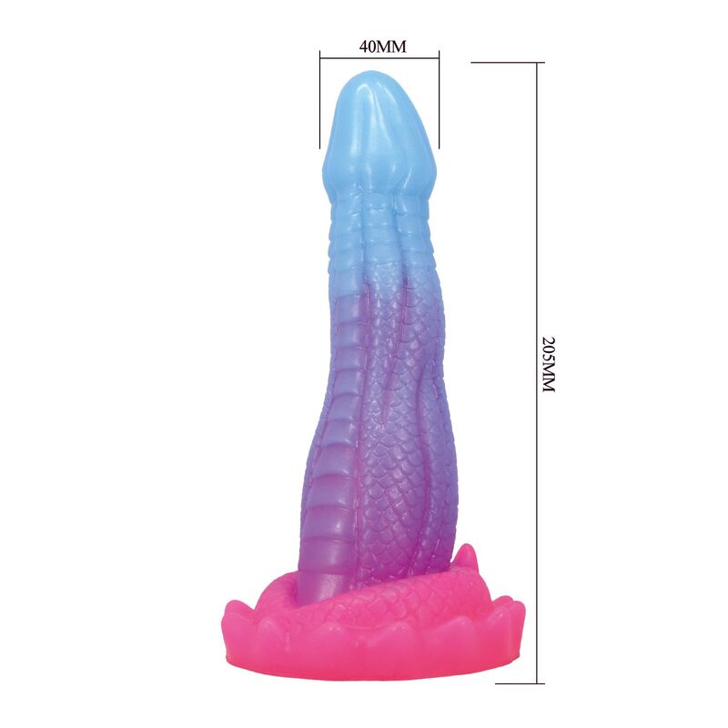 POWER MONSTERS - VOID PYTHON FANTASY DILDO MIT SAUGNAPF 20,5 CM Ø 5,2 CM BLAU, LILA &amp; PINK
