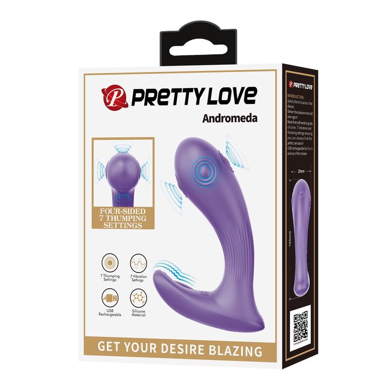 PRETTY LOVE - ANDROMEDA WIEDERAUFLADBARER DOPPELSTIMULATIONSVIBRATOR LILA