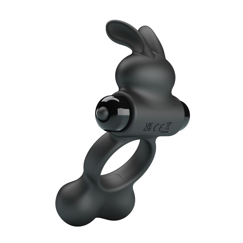 PRETTY LOVE – VIBRIERENDER PENISRING MIT HASE-STIMULATOR, 10 FUNKTIONEN, SCHWARZ
