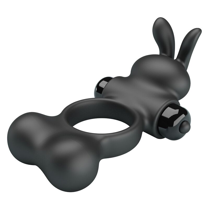 PRETTY LOVE – VIBRIERENDER PENISRING MIT HASE-STIMULATOR, 10 FUNKTIONEN, SCHWARZ