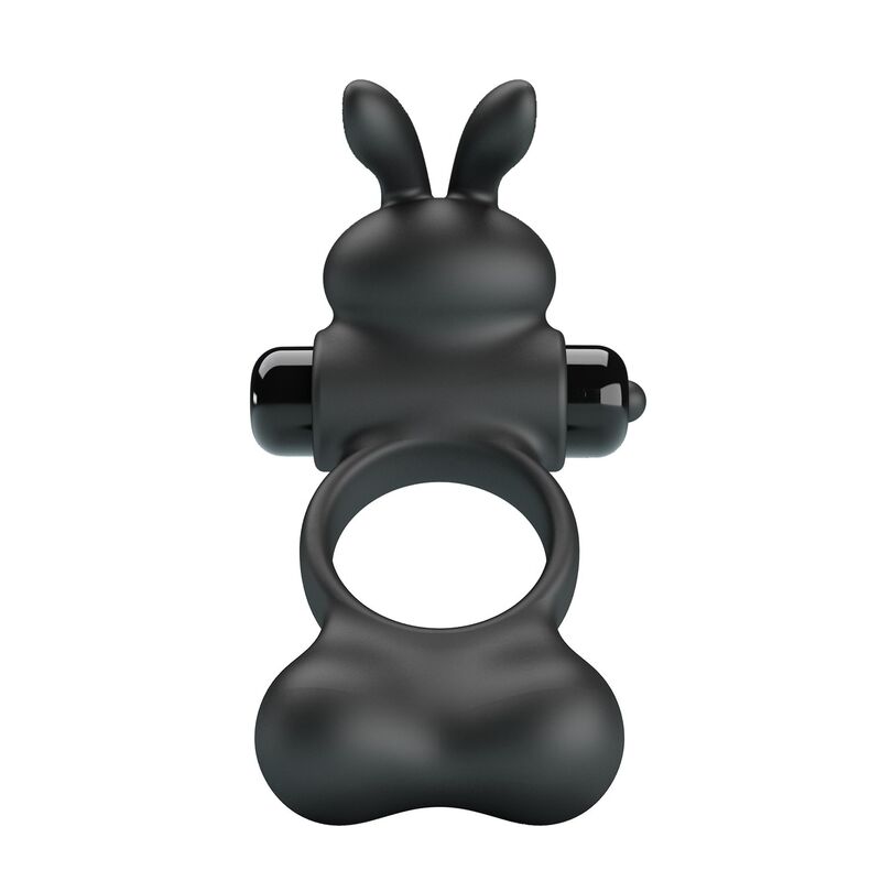 PRETTY LOVE – VIBRIERENDER PENISRING MIT HASE-STIMULATOR, 10 FUNKTIONEN, SCHWARZ