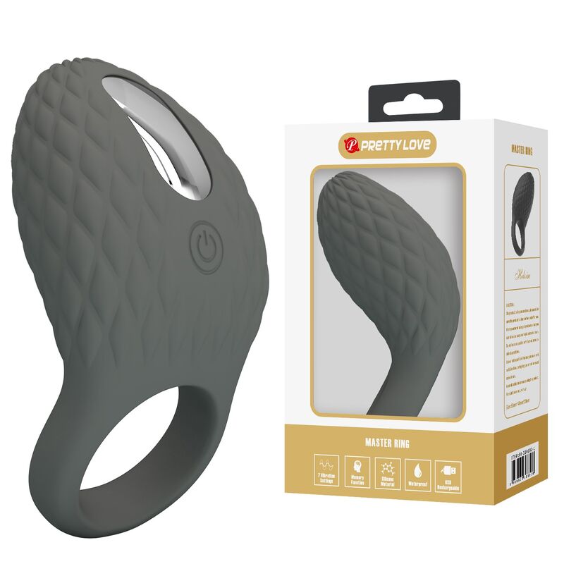 PRETTY LOVE – WIEDERAUFLADBARER, STRUKTURIERTER VIBRATIONSRING MIT STIMULATOR