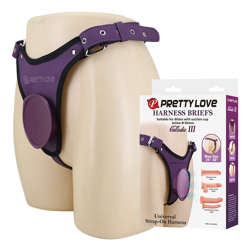 PRETTY LOVE – UNIVERSAL STRAP-ON HARNESS-Slips, LILA UND SCHWARZ
