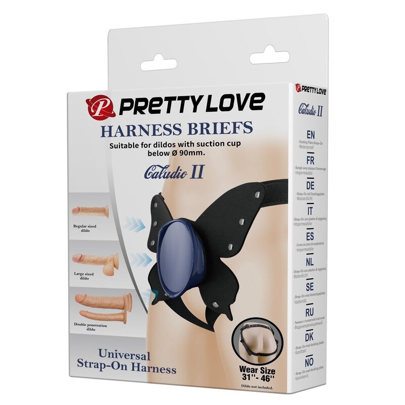PRETTY LOVE - UNIVERSAL STRAP-ON HARNESS BRIEFS SCHWARZ UND BLAU
