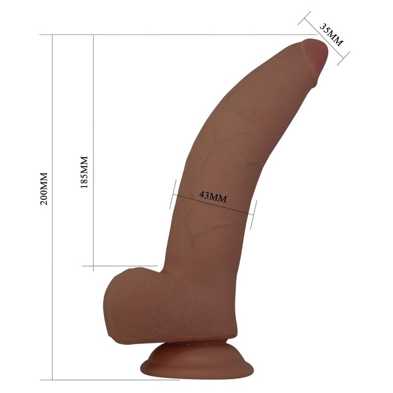 PRETTY LOVE - CUTHBERT REALISTISCHER FLEXIBLER DILDO 20 CM Ø 5 CM TPE BRAUN